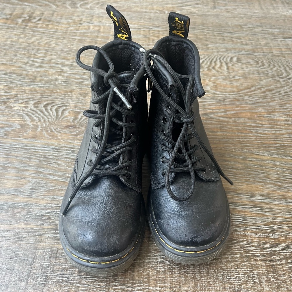 Black Leather Lace-Up Boots